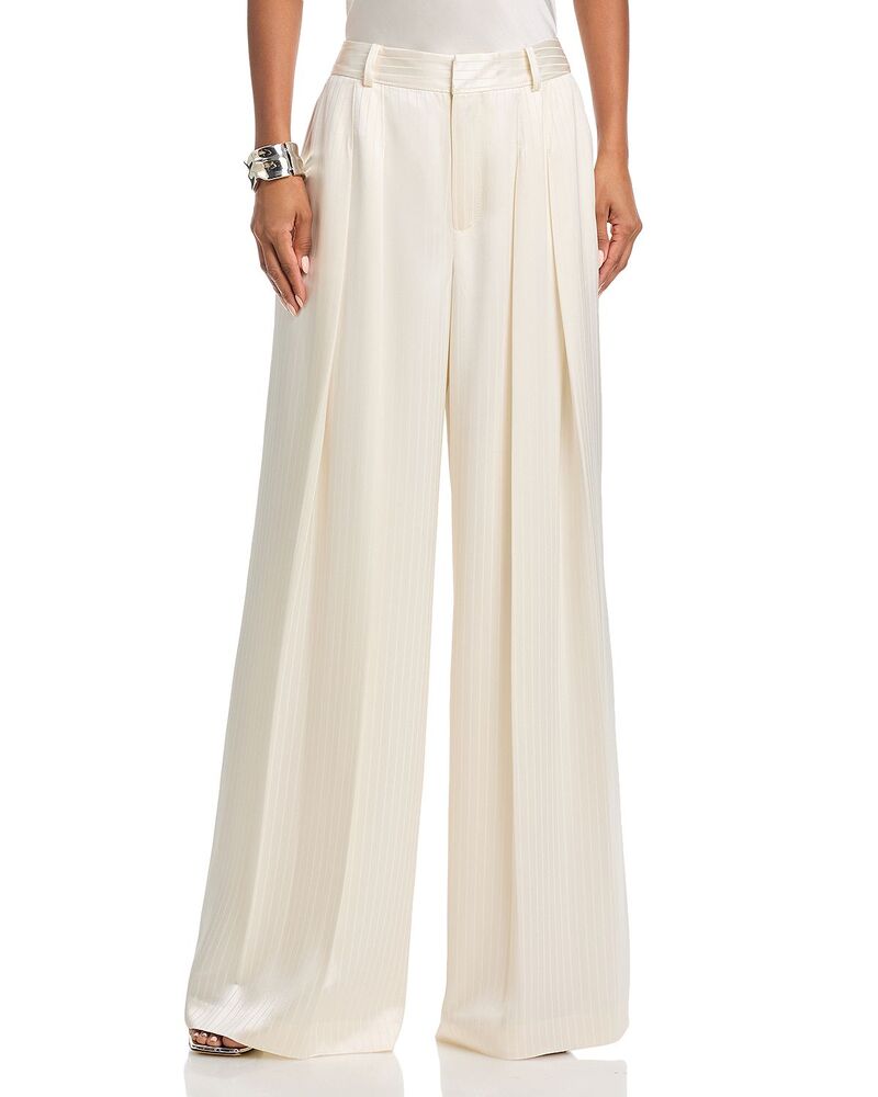 サンク ア セプト レディース ボトムス カジュアルパンツ サテン Cinq ? Sept Georgia Satin Stripe Pants Ivory アイボリー｜ReVida 店