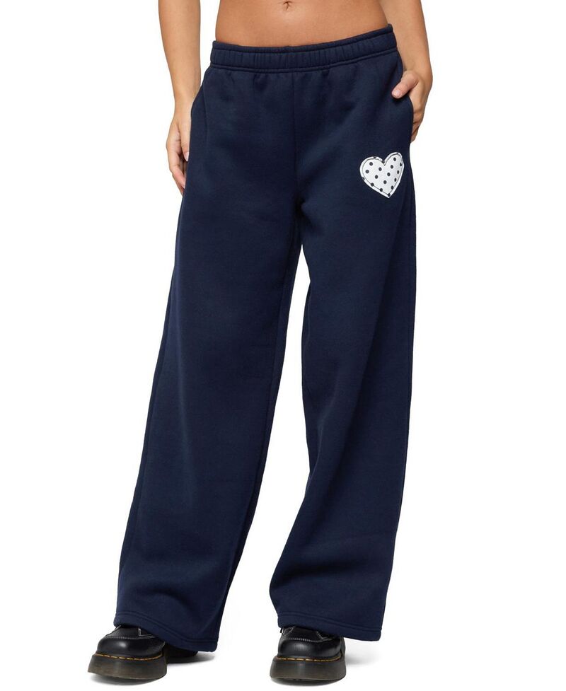 アディクテッド レディース ボトムス カジュアルパンツ スウェットパンツ Edikted I Heart London Sweatpants Navy ネイビー
