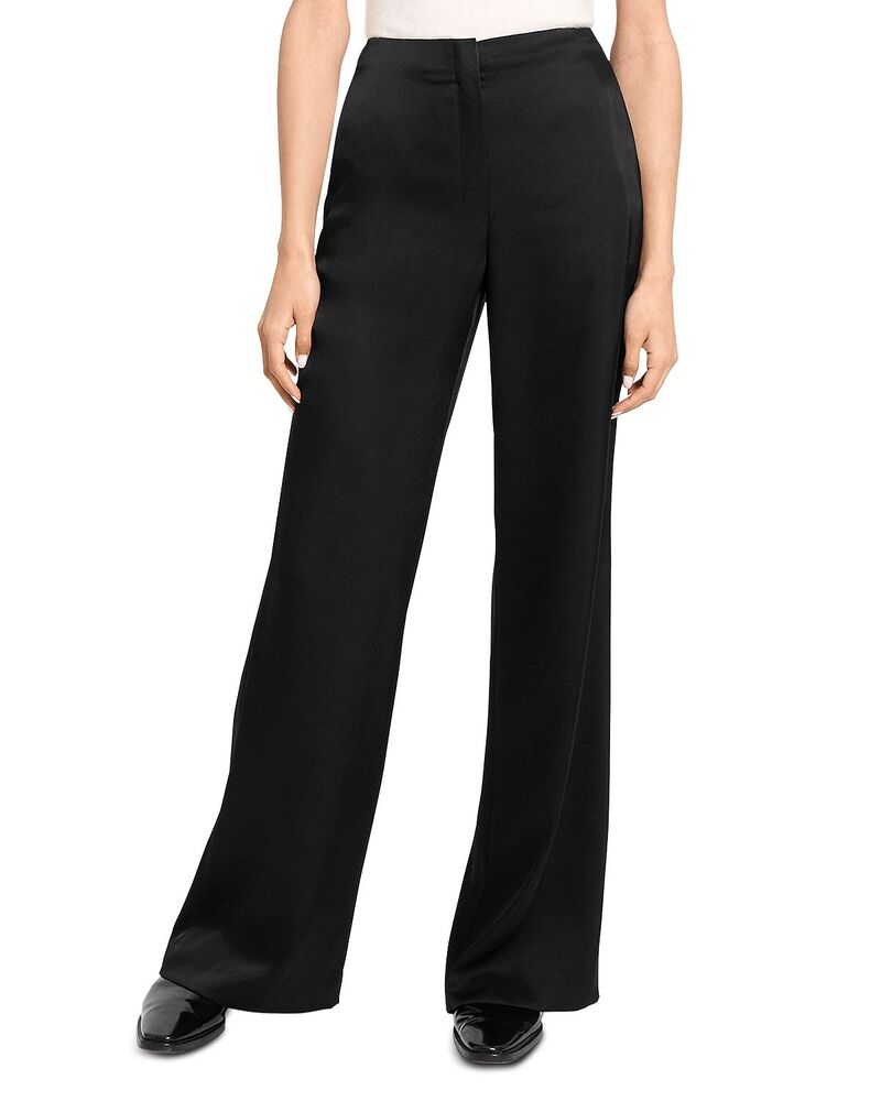 セオリー レディース ボトムス カジュアルパンツ サテン Theory Fluid Pants in Satin Black ブラック