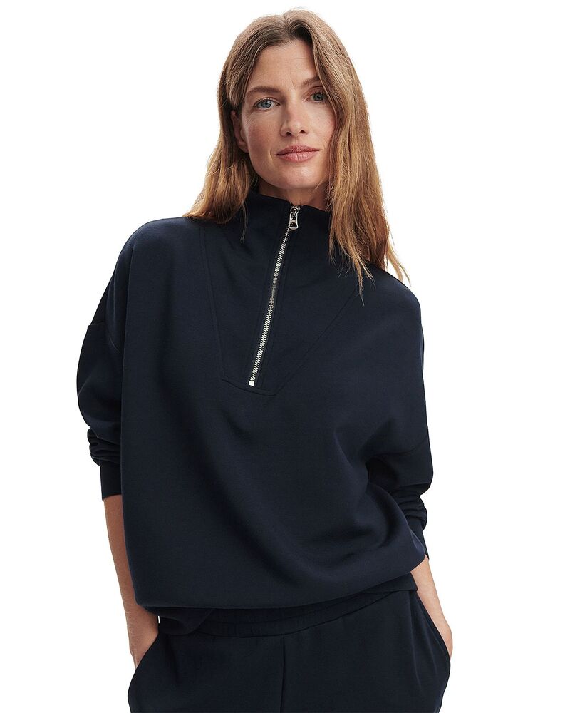 バーレイ レディース アウター パーカー・スウェット ハーフジップ シャツ Varley Hawley Half Zip Sweatshirt Navy ネイビー｜ReVida 店