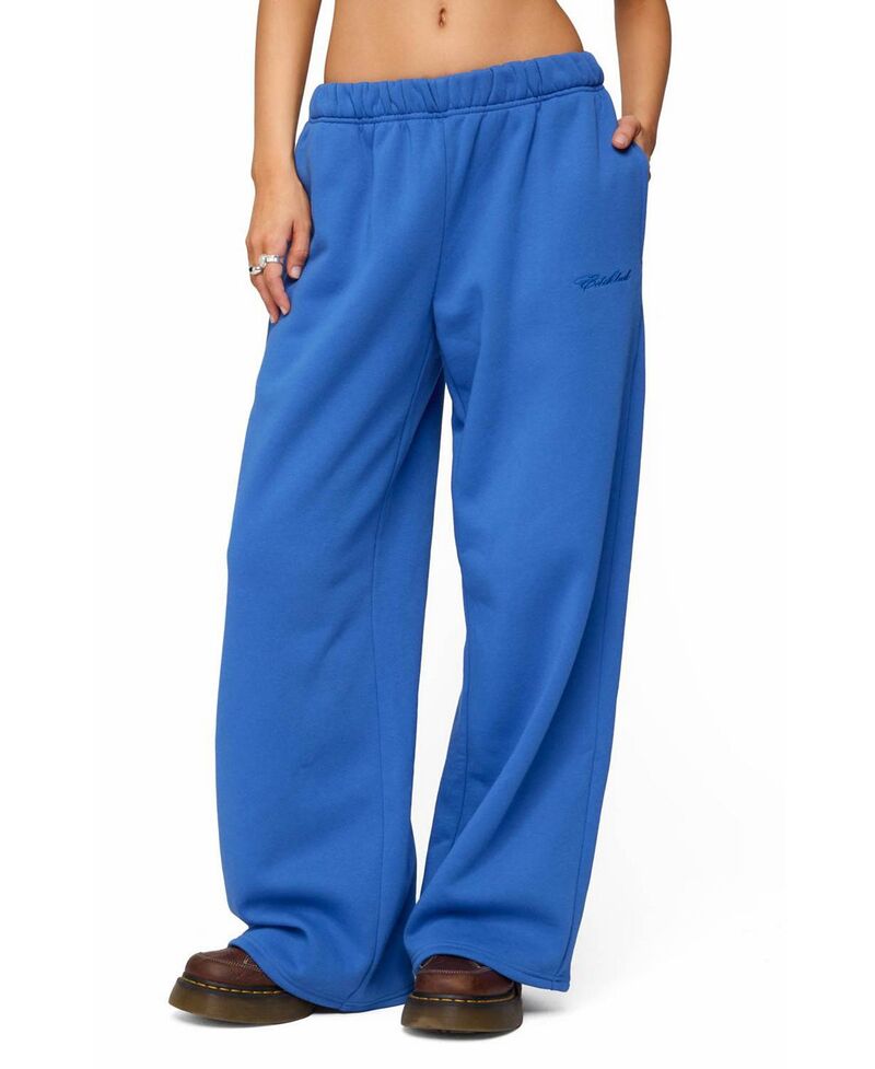 アディクテッド レディース ボトムス カジュアルパンツ ワイドレッグ スウェットパンツ Basic Girl Wide Leg Edikted Sweatpants Blue ブルー｜ReVida 店