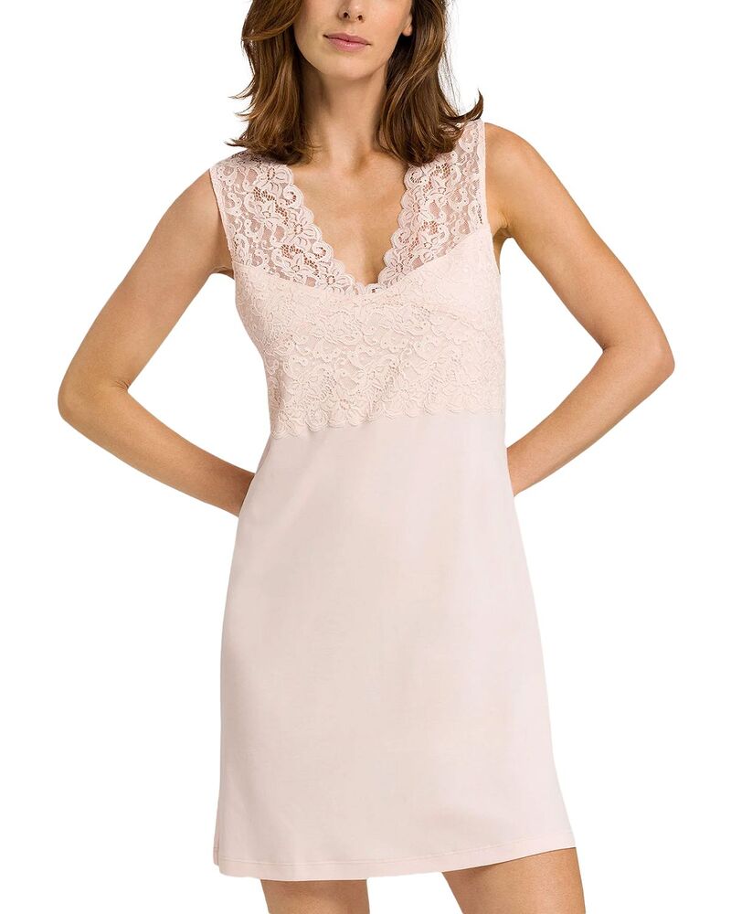 ハンロ レディース トップス 貯蔵タンクとっ始め スピード競技 Hanro Moments Lace Tank Gown Crystal Pink さくら色