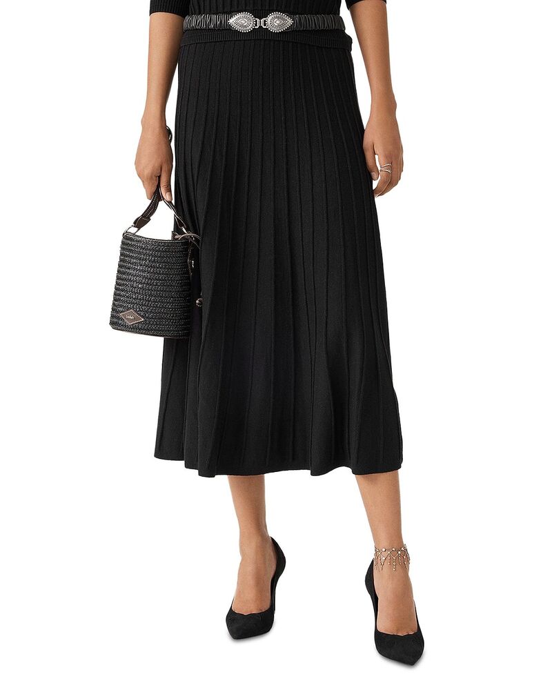 バッシュ レディース ボトムスカート リブ ミディ ba&sh Jada Ribbed Midi Skirt Black ブラック|ReVida 店