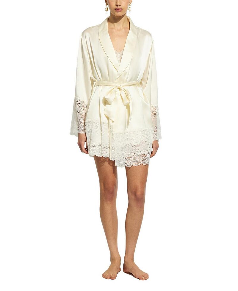 ギニア共和国 レディース アンダー御召しもの ナイト爵御召しもの 地絹 スピード競技 GINIA Silk Lace Robe Creme