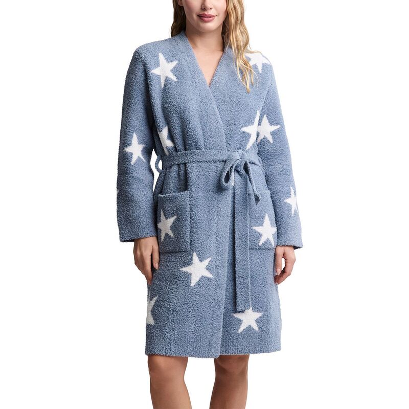ベアフットドリームス レディース アンダー御召しもの ナイト爵御召しもの BAREFOOT DREAMS CozyChic Starry Night Robe Blue Dusk-Pearl パール