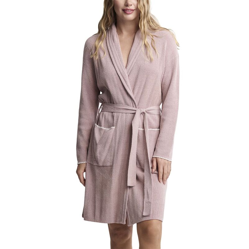 ベアフットドリームス レディース アンダーウェア ナイトウェア リブ コントラスト BAREFOOT DREAMS Contrast Scallop Ribbed Robe Teaberry