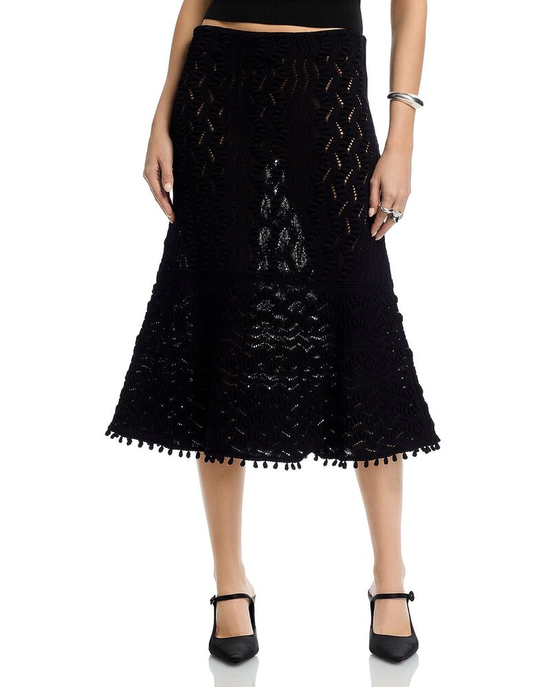 ジル・サンダー レディース 下つ方スコート MIDI Jil Sander Pull On Midi Skirt Black 黒いこと
