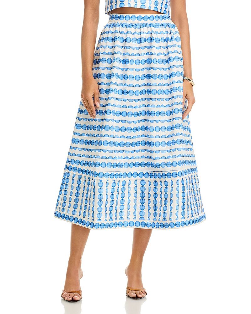 フレンチコネクション レディース ボトムスカート ミディ FRENCH CONNECTION Structured Taffeta Midi Skirtrue Blue ブルー｜ReVida 店