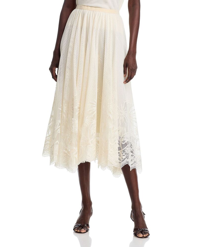 ファビアナ フィリッピ レディース 下つ方スコート スピード競技 Fabiana Filippi Lace Flared Skirt Light Beige ベージュ