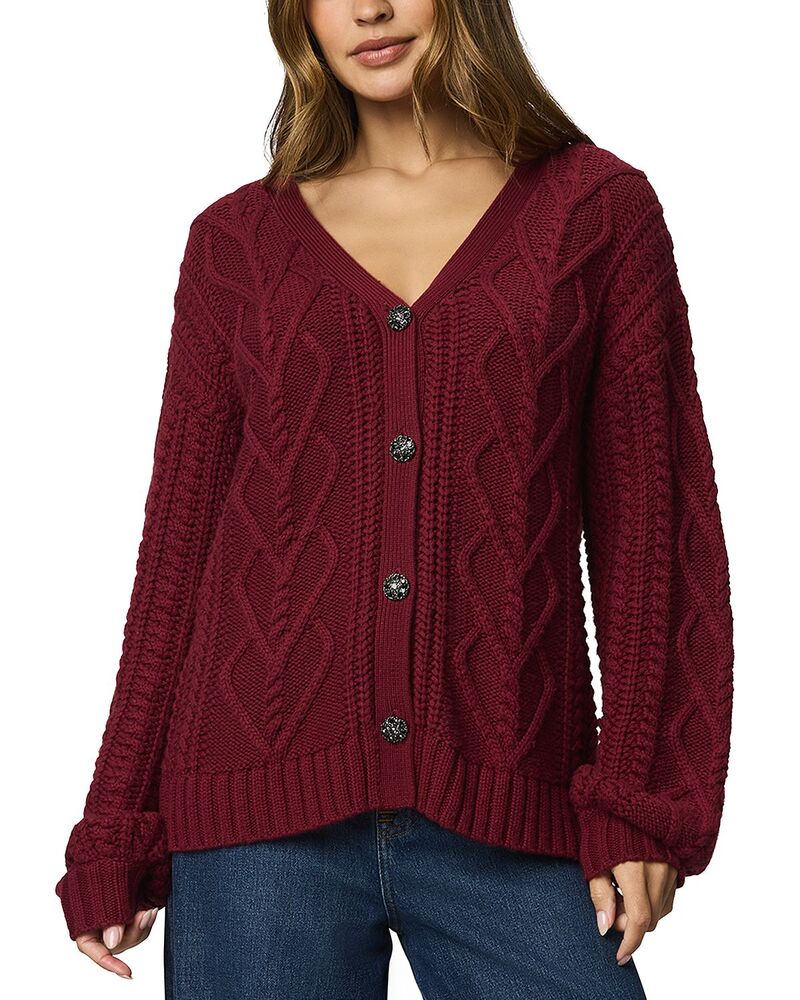 スプレンディット レディース アウター カーディガン Splendid Harlow Hearts Cardigan Cherry On Top