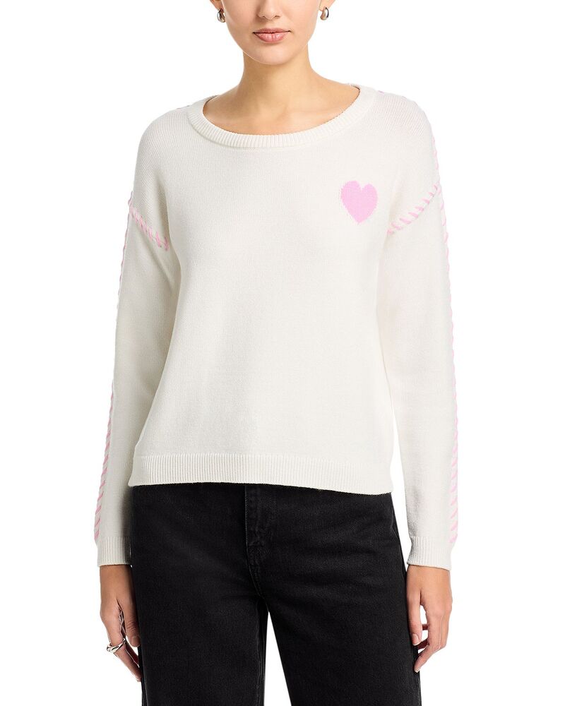 ティー・タハリ レディース アウター ニット・セーター クルーネック Tahari Long Sleeve Crewneck Intarsia Sweater White Star ホワイト