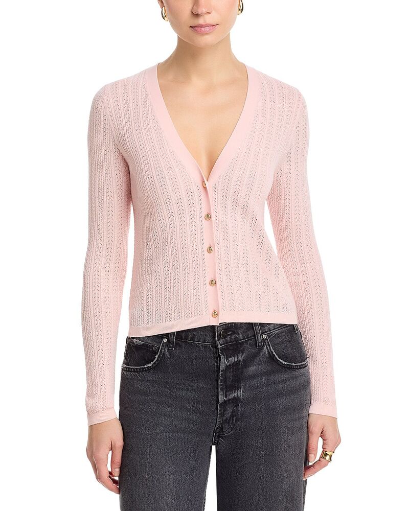 アリスアンドオリビア レディース アウター カーディガン Vネック Alice and Olivia Gwen Slim V Neck Cardigan English Rose