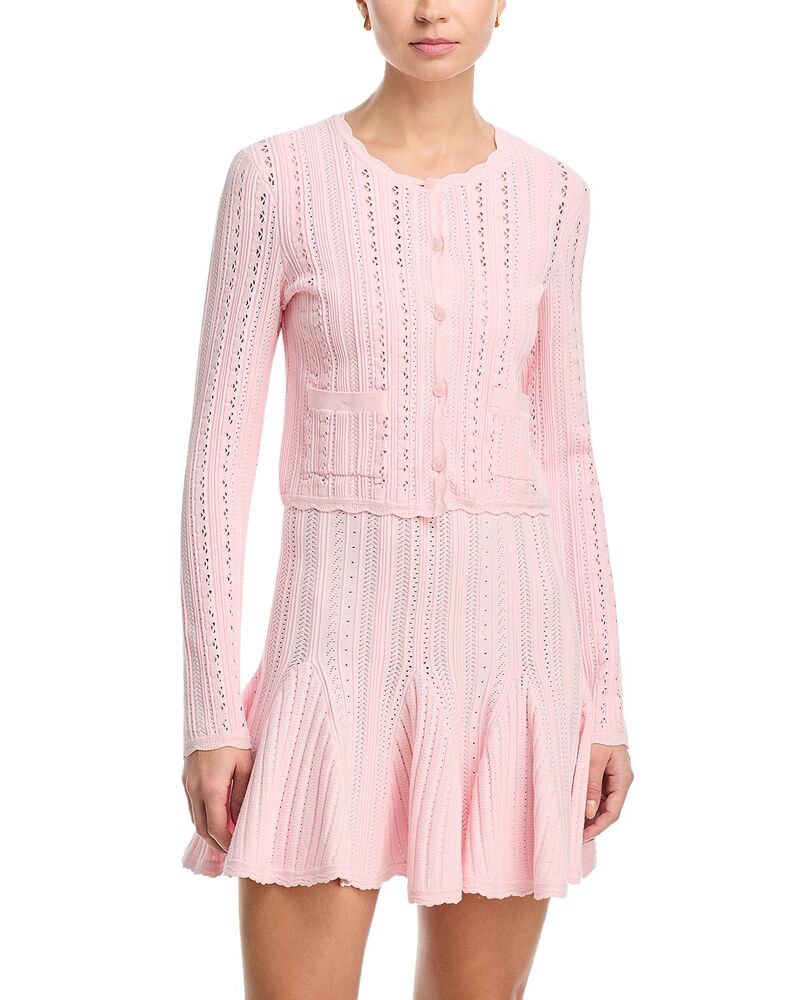 ラブスハックファンシー レディース アウター カーディガン セーター LoveShackFancy Peridot Cardigan Sweater Peach Sorbet ピーチ