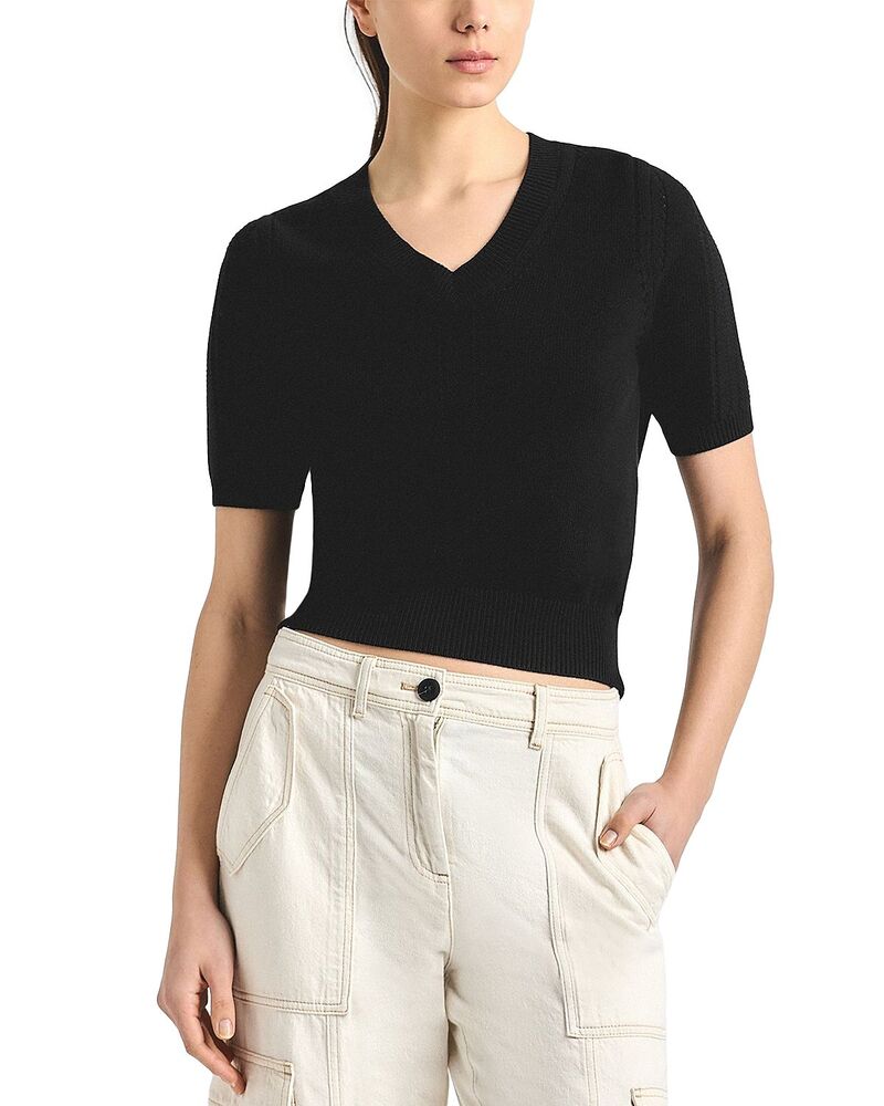 デレクラムテンクロスバイ レディース アウター ニット・セーター Derek Lam 10 Crosby Serenea Pointelle Sweater Black ブラック
