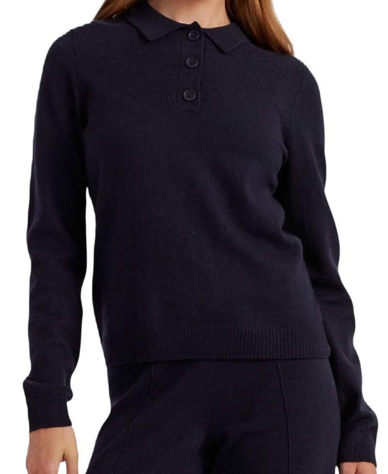 チンティアンドパーカー レディース アウター ニット・セーター ポロシャツ ウール Chinti & Parker Women s Wool-Cashmere Polo Sweater Navy ネイビー