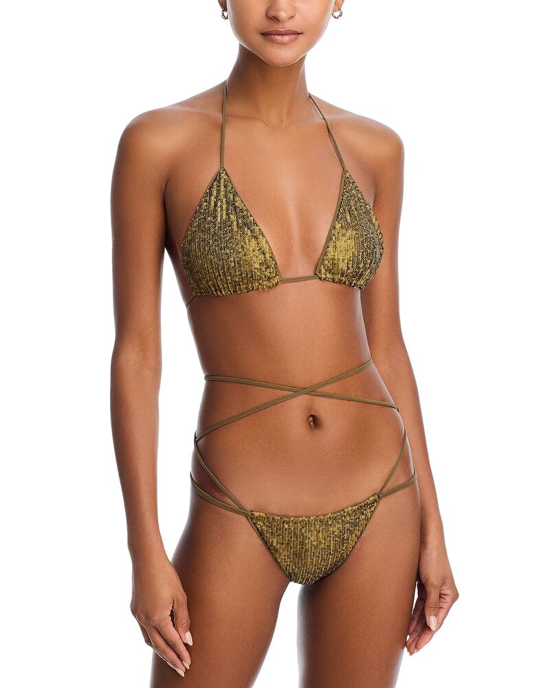 ノーマカマリ レディース 水着 トップのみ Norma Kamali Criss Cross Bikini Top & Bottom Set Bark