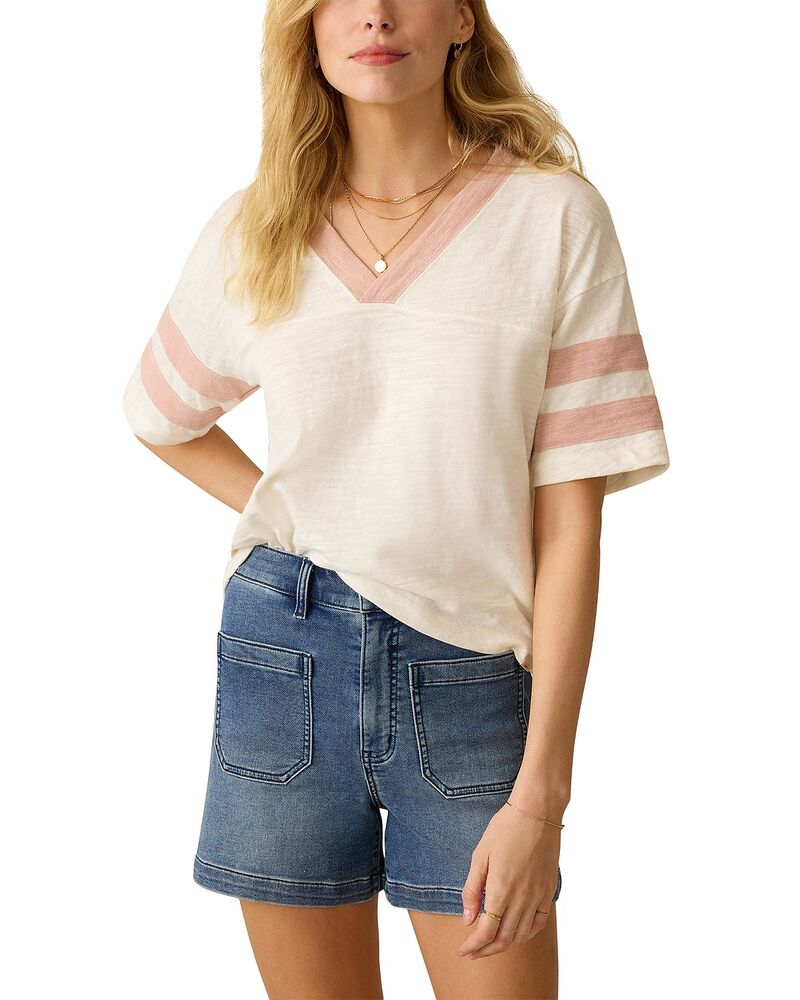 ファレティ レディース トップス プルオーバー Faherty Sunwashed Varsity Tee Pink Varsity サクラ色