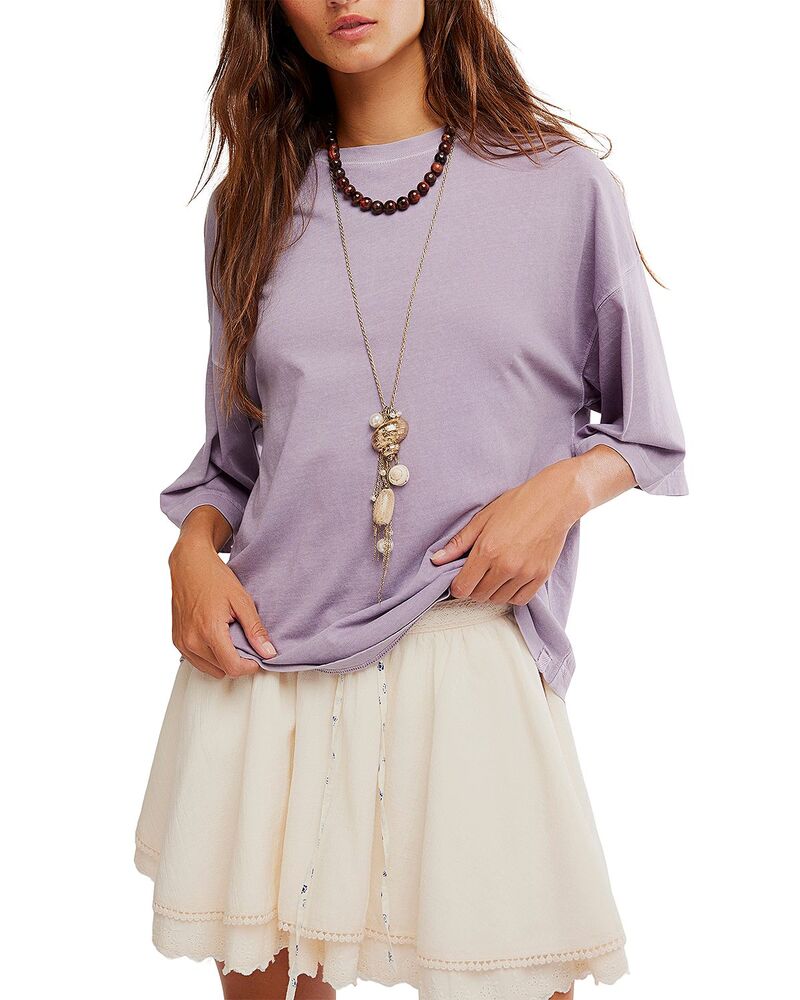 フリーピープル レディース トップス プルオーバー Free People WTF Perfect Oversize Tee Plum Ash 木灰