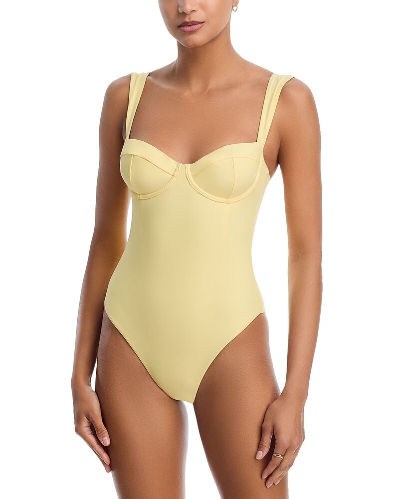 シムカイ レディース 水着 上下セット SIMKHAI Kyle Bustier One Piece Swimsuit Buttercream