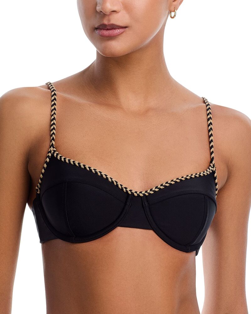 レイミー ブルック レディース 水着 トップのみ Ramy Brook Braided Mona Bikini Top Black ブラック