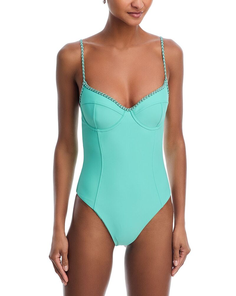 レイミー ブルック レディース アンダー御召しもの ブラ Ramy Brook Jayda Braided Swimsuit Seaglass