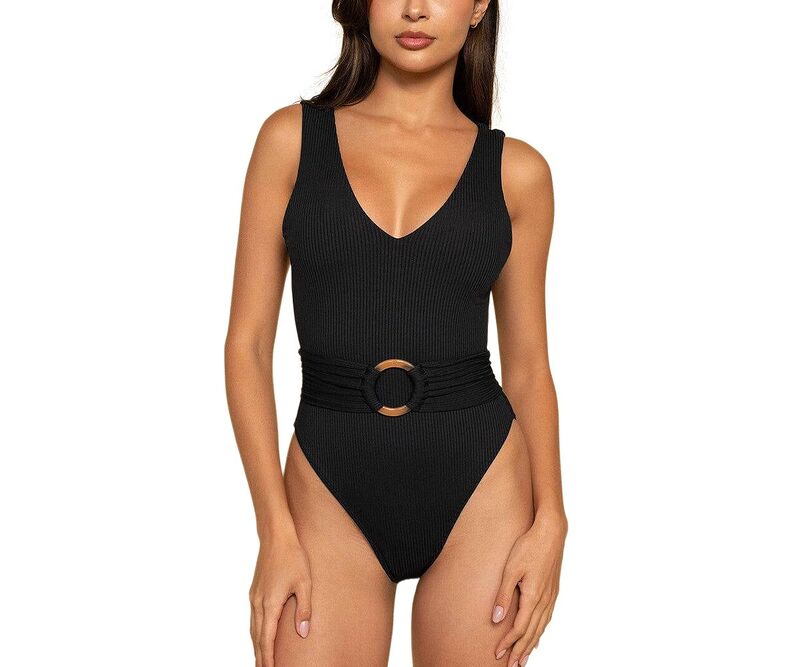 モンシー レディース 水着 上下セット Montce Kim One Piece Swimsuit Black Rib ブラック