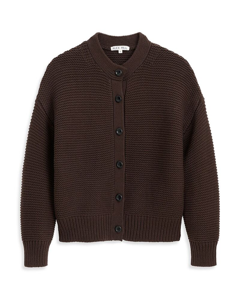 アレックスミル レディース アウター ニット・セーター クルーネック コットン カーディガン Alex Mill Nico Crewneck Cotton Cardigan Dark Chocolate チョコレート