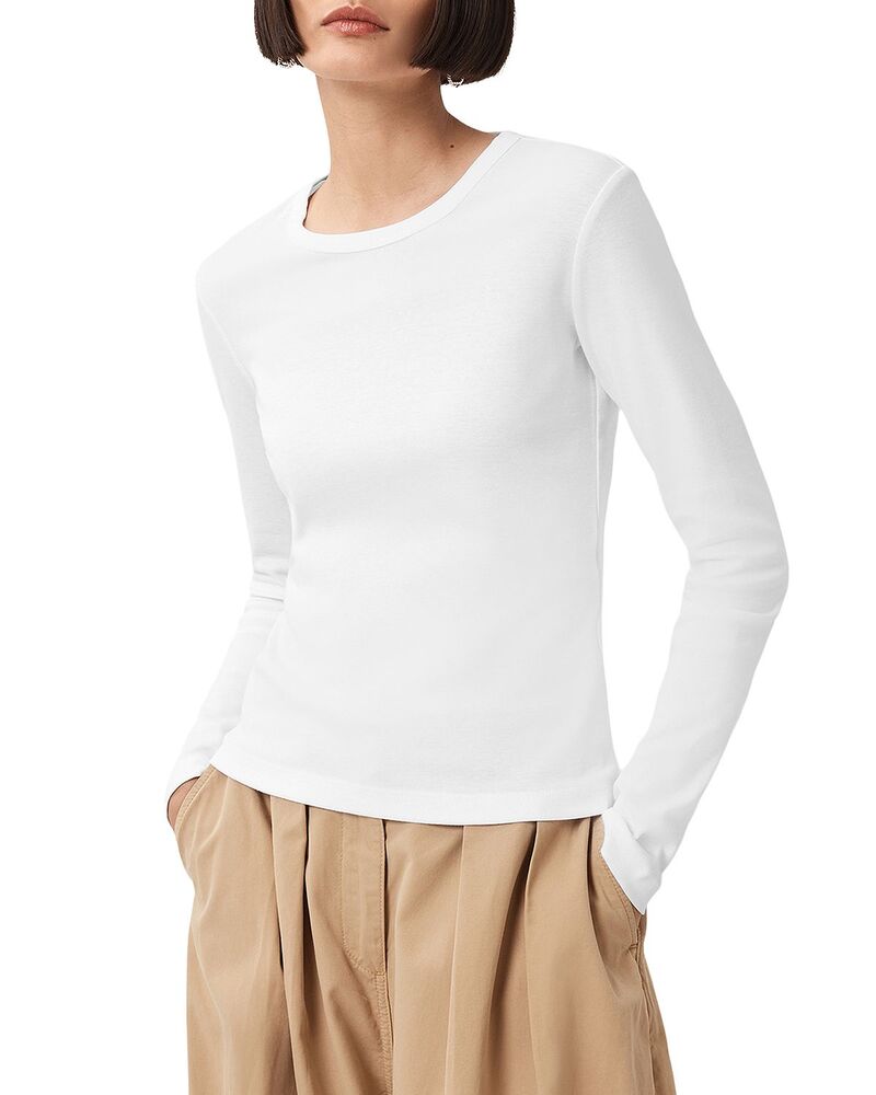 オールセインツ レディース トップス Tシャツ ALLSAINTStevie Long Sleeve Tee Optic White ホワイト
