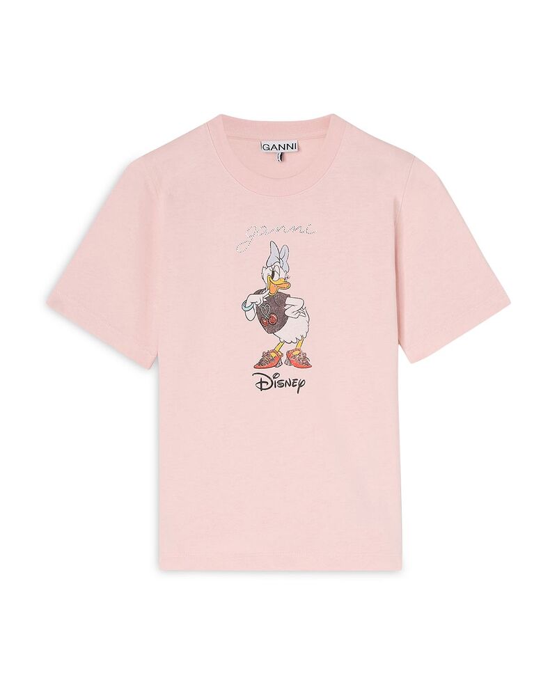 ガニー レディース トップス Tシャツ GANNI Daisy Duck Baby Fitee Chalk Pink チョーク