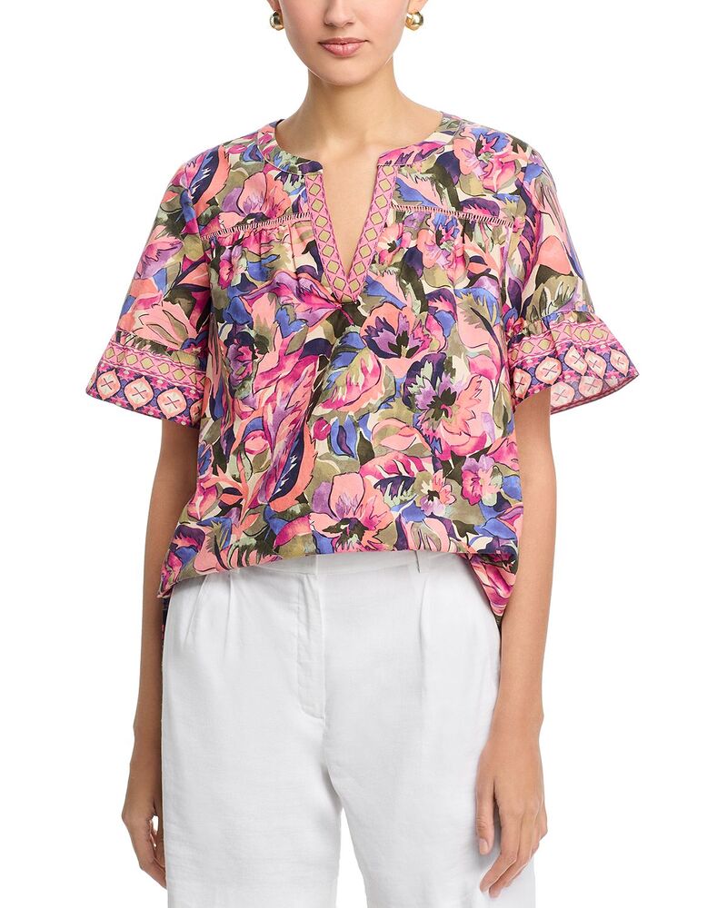 トッミーバハマ レディース トップス シャツ Tommy Bahama Garden Oasis Flutter Sleeve Top Ivory Cream クリーム