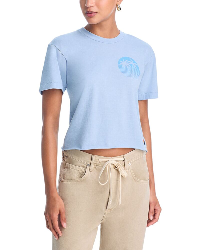 アヴィエイターネイション レディース トップス Tシャツ Aviator Nation Circle Palm 2 Boyfriend Tee - Exclusive Ice｜ReVida 店