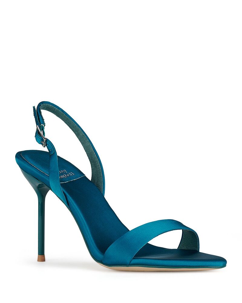 ジェフリー キャンベル レディース シューズ サンダル Jeffrey Campbell Women's Go Getter Slingback Sandals Turquoise Satin ターコイズ