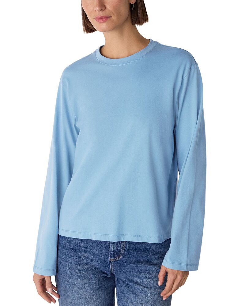 ホイッスルズ レディース トップス プルオーバー 綿織物 Whistles Relaxed Long Sleeve Cotton Tee Blue 青み