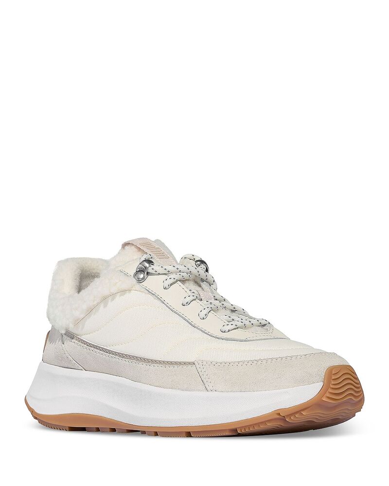 相応うフロップ レディース シューズ スニーカー FitFlop Women\u0027s F-Mode Flow Shearling Mix Sneakers Creamix 皮膚軟化剤