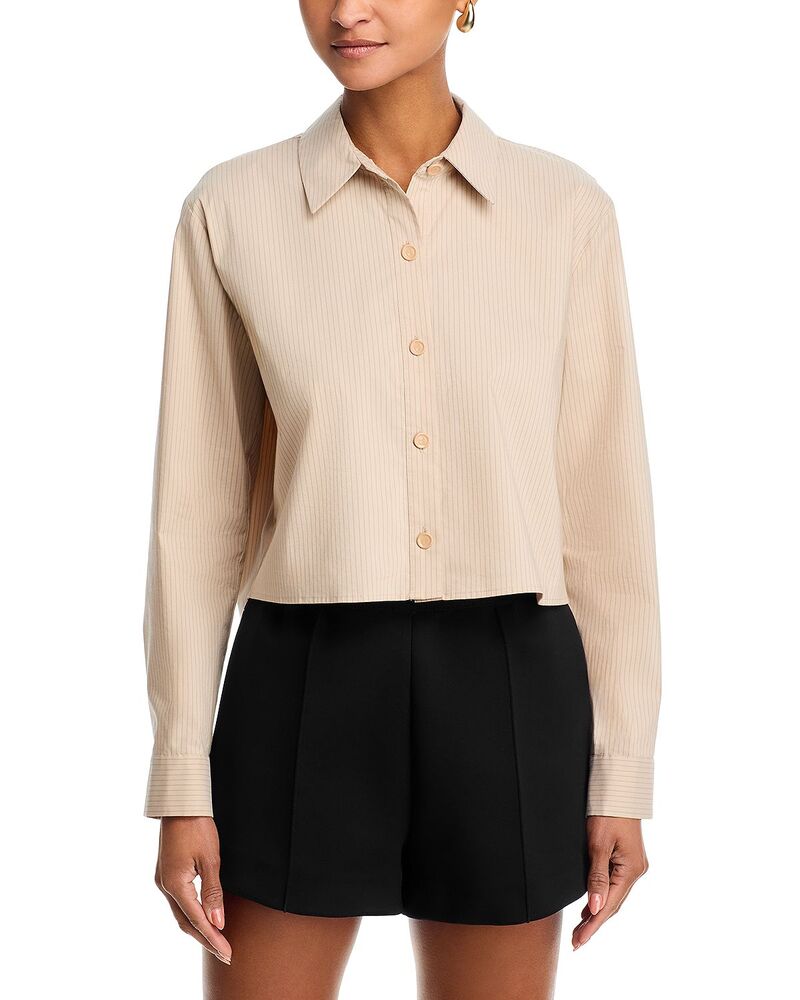 ラジャンス レディース トップス シャツ L'AGENCE Cosette Crop High Low Shirt Macadamia｜ReVida 店