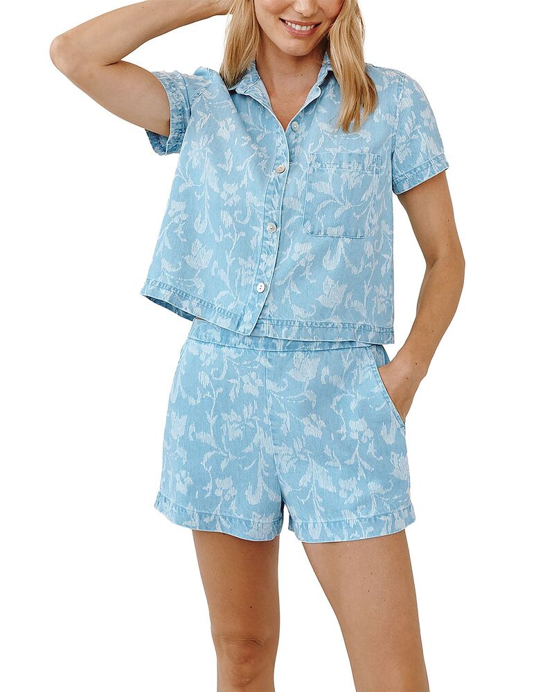 ベラダール レディース トップス シャツ ボタンダウン Bella Dahl Short Sleeve Pocket Button Down Shirt Vintage Fleur