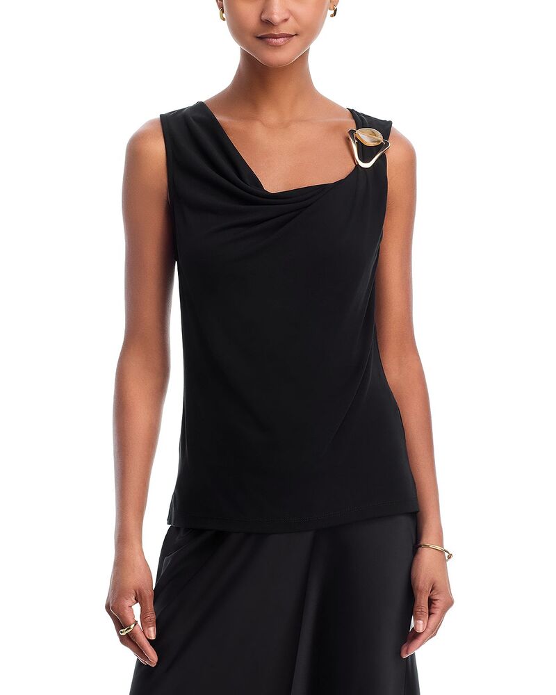 アクア レディース トップス シャツ ノースリーブ ジャージー AQUA Jersey Hardware Sleeveless Top - Exclusive Black ブラック