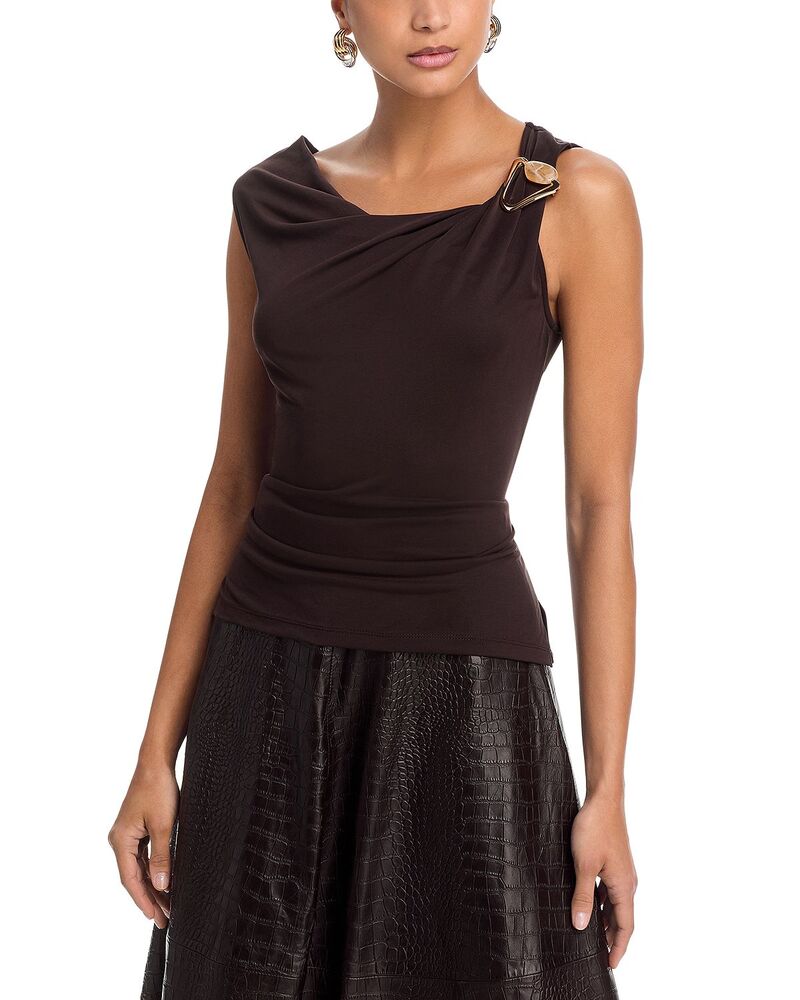 アクア レディース トップス シャツ ノースリーブ ジャージー AQUA Jersey Hardware Sleeveless Top - Exclusive Brown ブラウン 13,485円