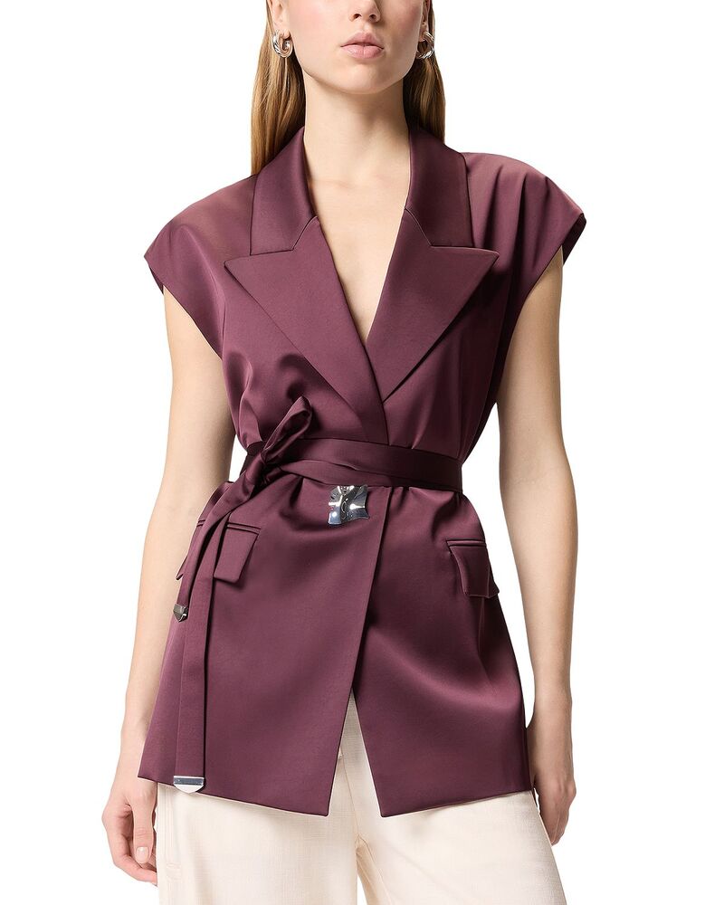 ピンコ レディース アウター 上衣・上衣 繻子 ノースリーブ PINKO Satin Sleeveless Jacketop R57