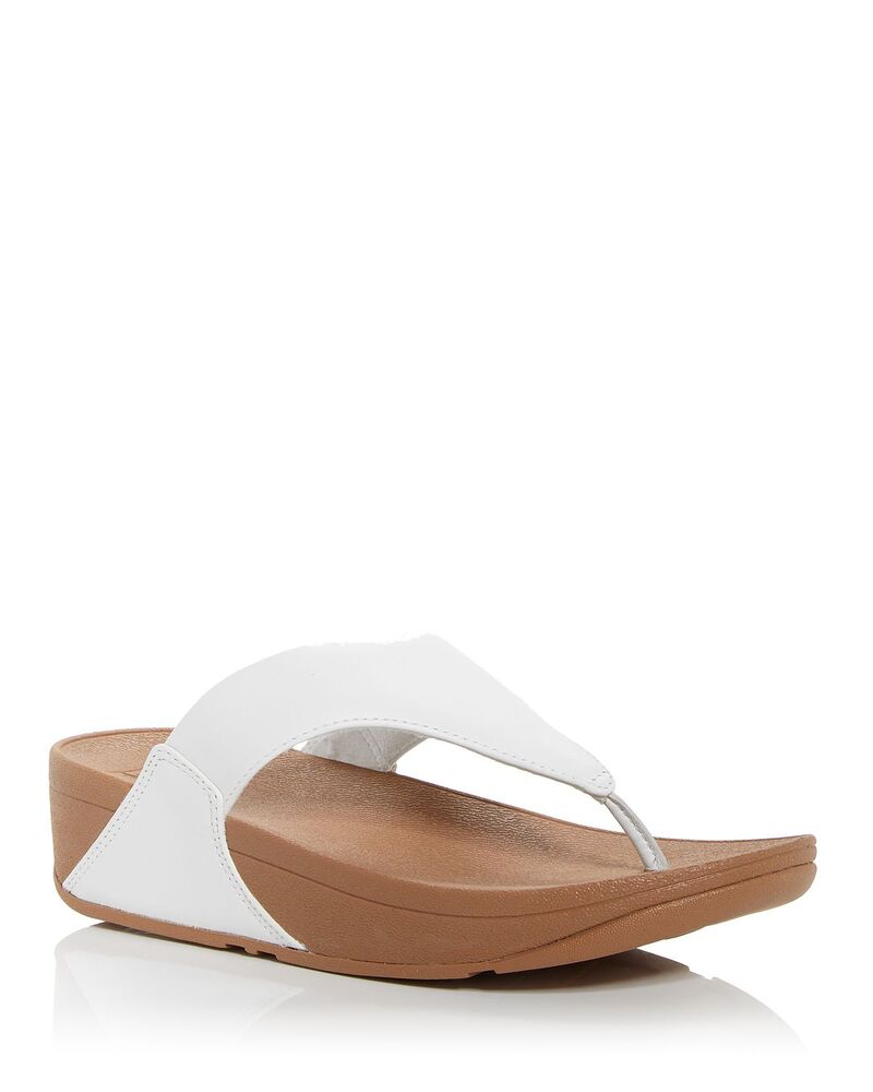 フィットフロップ レディース シューズ サンダル FitFlop Women's Lulu Thong Wedge Sandals White ホワイト｜ReVida 店