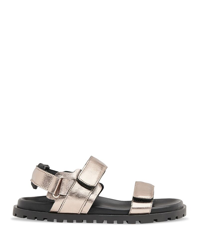 ホイッスルズ レディース シューズ サンダル Whistles Women's Ria Black Sporty Velcro Sandals Pewter ピューター