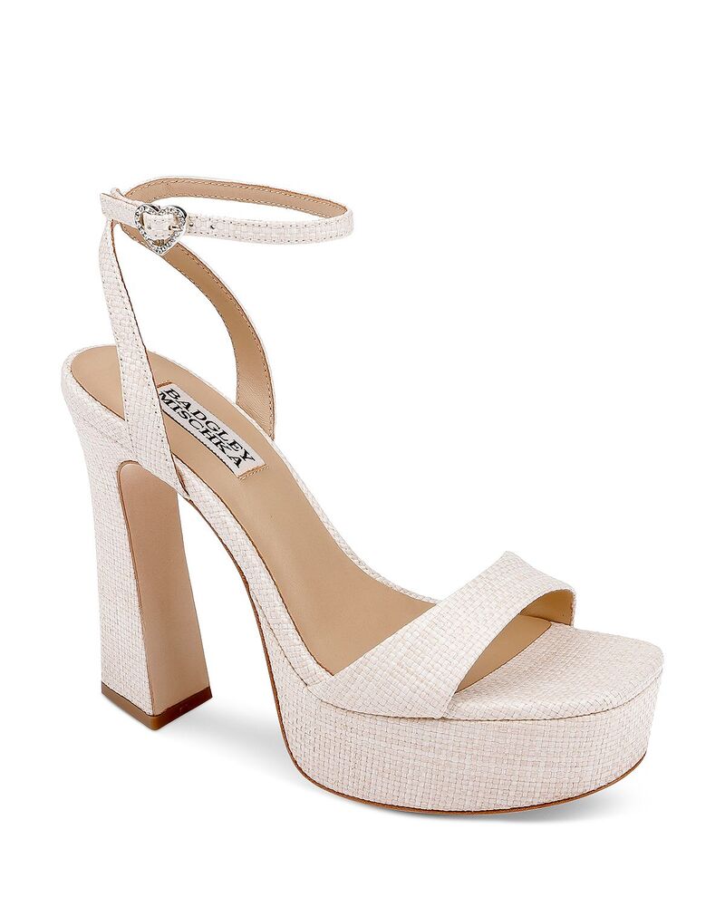 バッジェリーミシュカ レディース シューズ サンダル プラットフォーム ヒール Badgley Mischka Women's Caia Square Toe Higheel Platform Sandals Chalk チョーク