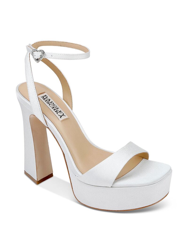 バッジェリーミシュカ レディース シューズ サンダル プラットフォーム ヒール Badgley Mischka Women's Caia Square Toe Higheel Platform Sandals White Crepe ホワイト 45,480円