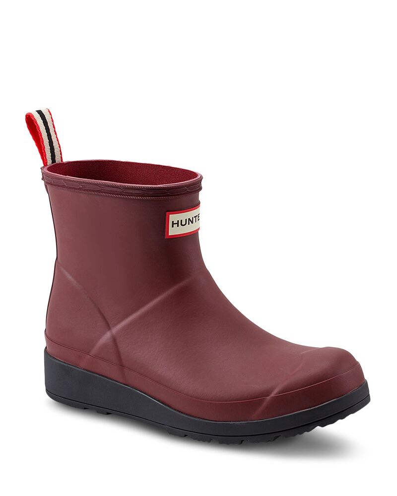 狩り人 レディース シューズ ブーツ・レインブーツ Hunter Women\u0027s Play Short Rain Boots Dark Red 赤いこと