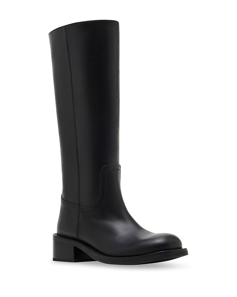 スティーブ マデン レディース シューズ ブーツ・レインブーツ トール STEVE MADDEN Women's Riggs Tall Boots Black Leather ブラック