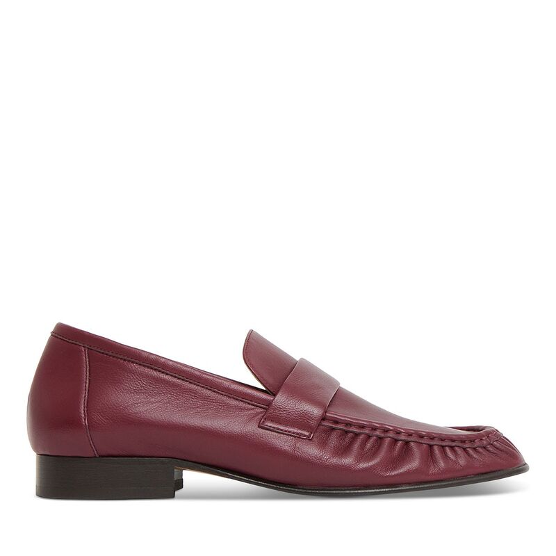 マンサーガブリエル レディース シューズ スリッポン・ローファー ギャザー Mansur Gavriel Women's Ruched Penny Loafers Oxblood オックスブラッド画像