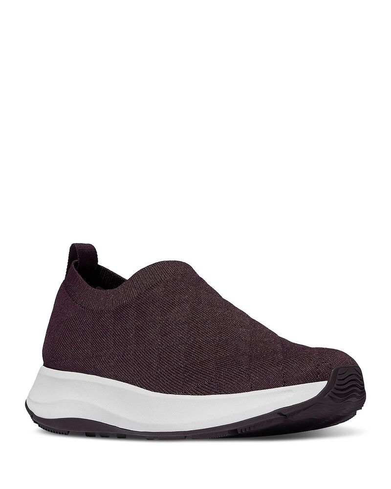 フィットフロップ レディース シューズ スニーカー キルティング ニット FitFlop Women's F-Mode Flow Quilted-Knit Slip-On Sneakers Plumberry｜ReVida 店
