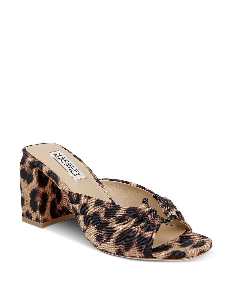 バッジェリーミシュカ レディース シューズ サンダル レザー Badgley Mischka Women's Vayla Leather Sandals Naturaleopard アニマル