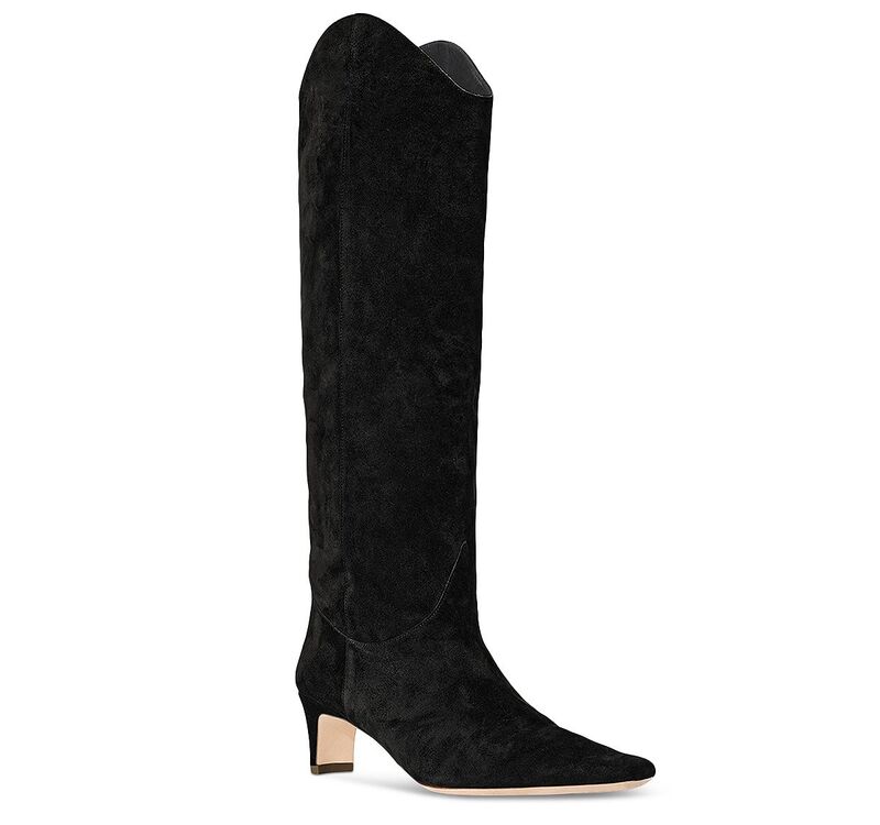 スタウド レディース シューズ ブーツ・レインブーツ トール スエード STAUD Women's Western Wally Suede Tall Boots Black Suede ブラック