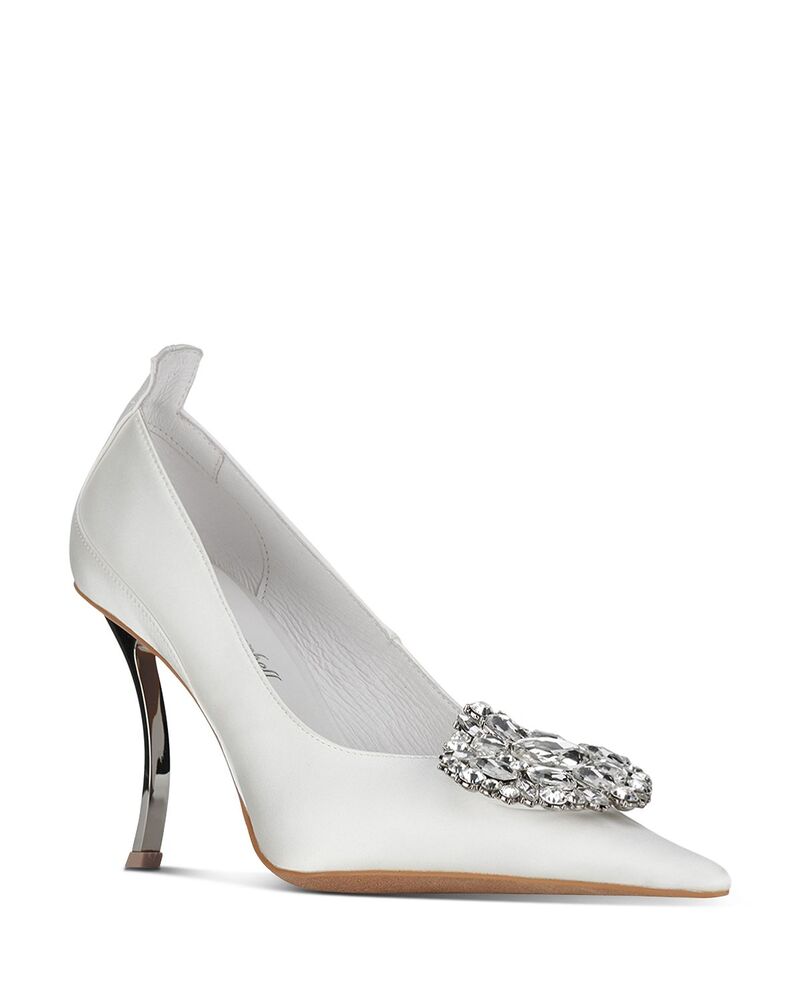 ジェフリー キャンベル レディース シューズ パンプスエード Jeffrey Campbell Women\u0027s Parliament Suede Pumps White Satin 白いこと 靴-レディース靴-パンプス